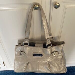 Liz Claiborne Shimmering Silver Shoulder and Crossbody Bag with Silver Hardware